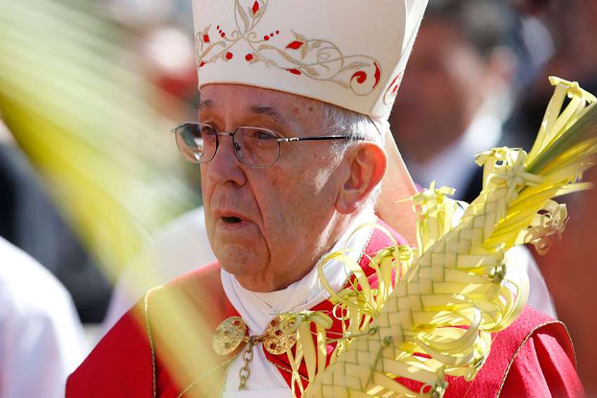 Love Jesus in all who suffer, Pope says on Palm Sunday