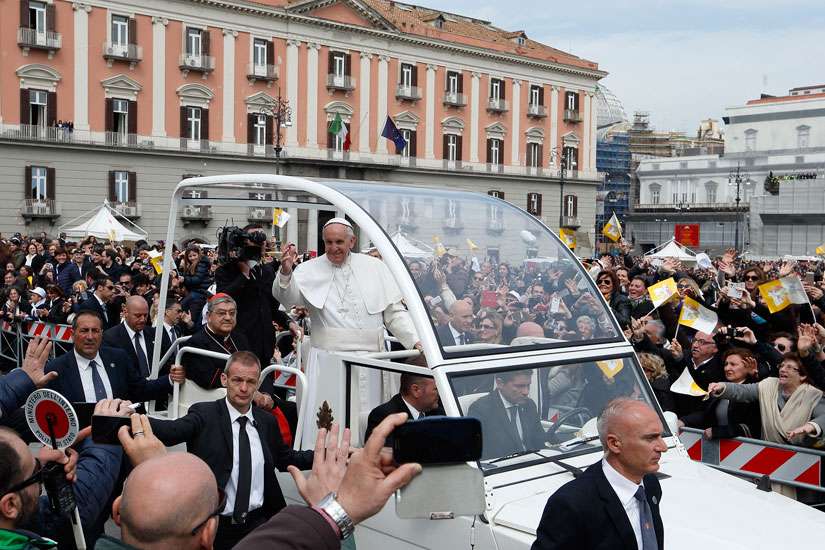 Pope preaches hope to Naples' unemployed, immigrants, prisoners