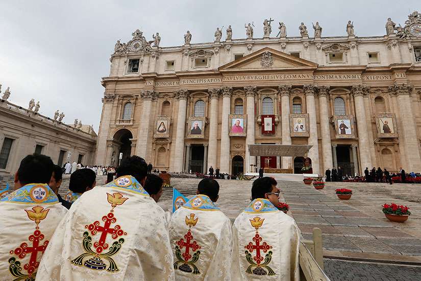 Pope, creating six new saints, uses newly abbreviated formula