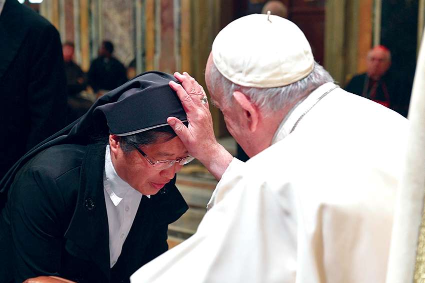 Despair over declining numbers shows lack of faith, pope tells religious