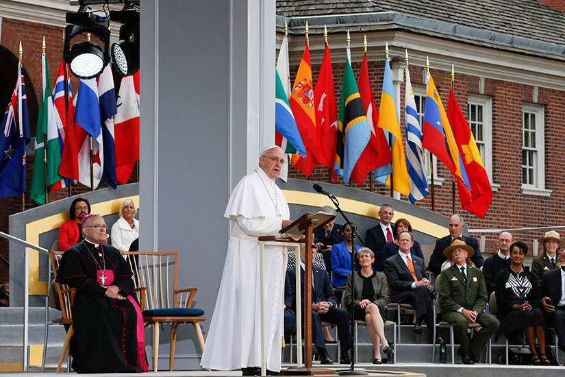 'Let freedom ring!' Respect for rights helps society, Pope says