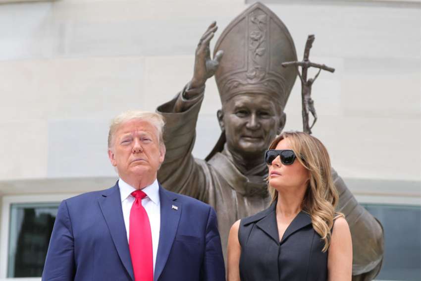 Trump visits shrine on anniversary of St. John Paul II visit to Poland
