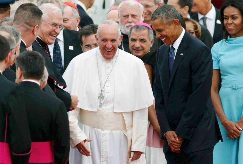 Pope Francis arrives, reassures Americans: ‘I’m a Catholic, not a communist!’