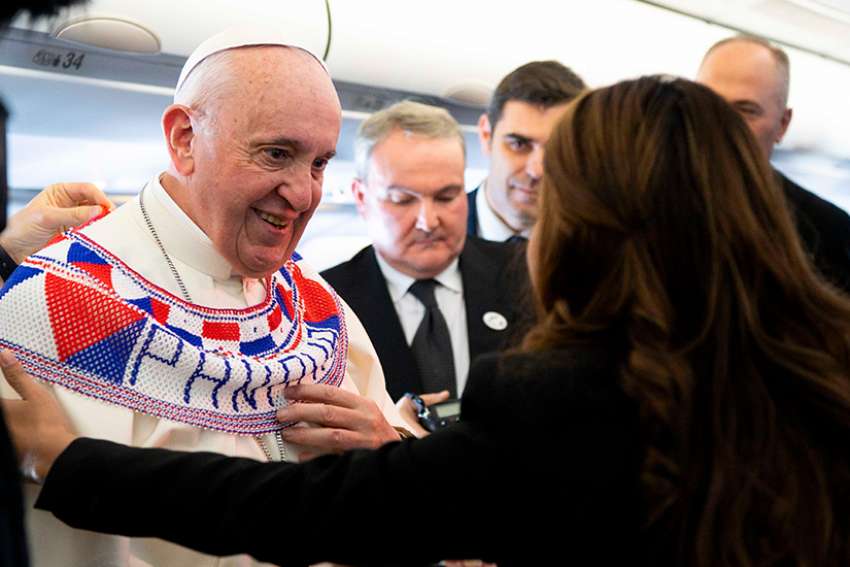 On flight to Panama, Pope Francis confirms November trip to Japan