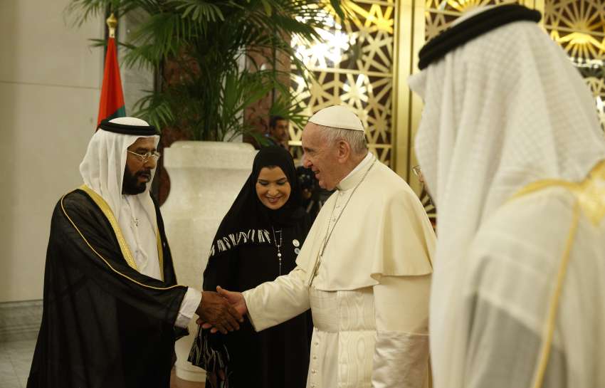 Pope arrives in Abu Dhabi for 'important trip'