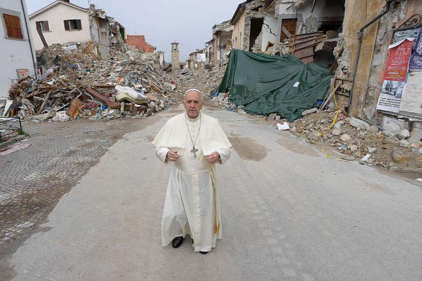 Pope visits towns in central Italy devastated by earthquake