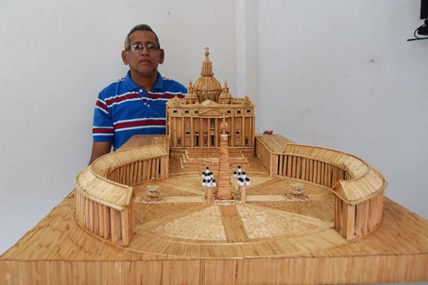 Man builds replica of St. Peter's Square with 36,000 toothpicks