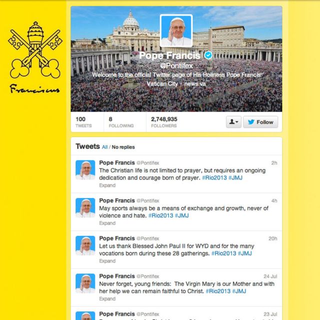 Pope is most influential, second most-followed world leader on Twitter 