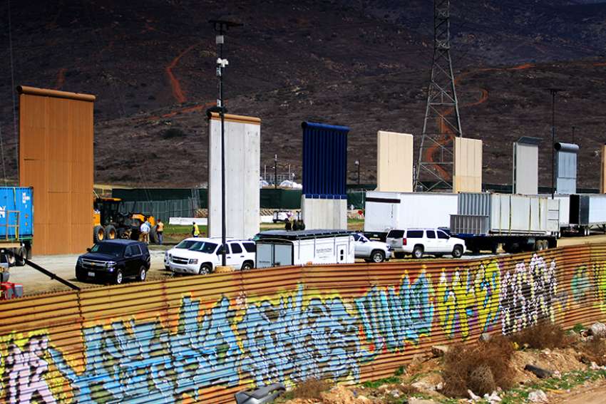 Trump looks at prototypes for border wall that bishop calls 'grotesque'