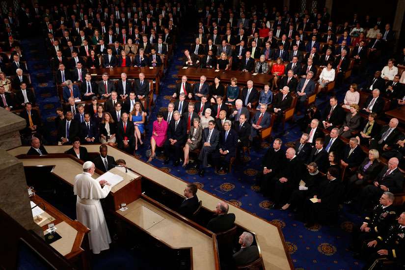 Pope tells U.S. Congress to stop bickering, world needs your help