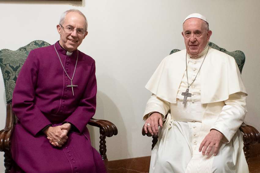 Pope Francis meets with Anglican archbishop at Vatican