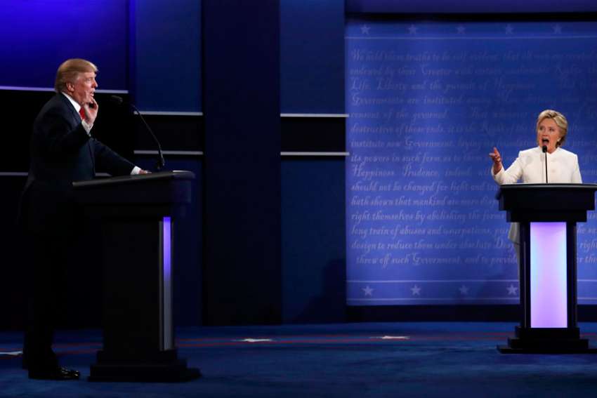 U.S. Presidential nominees spar over abortion issue at final debate