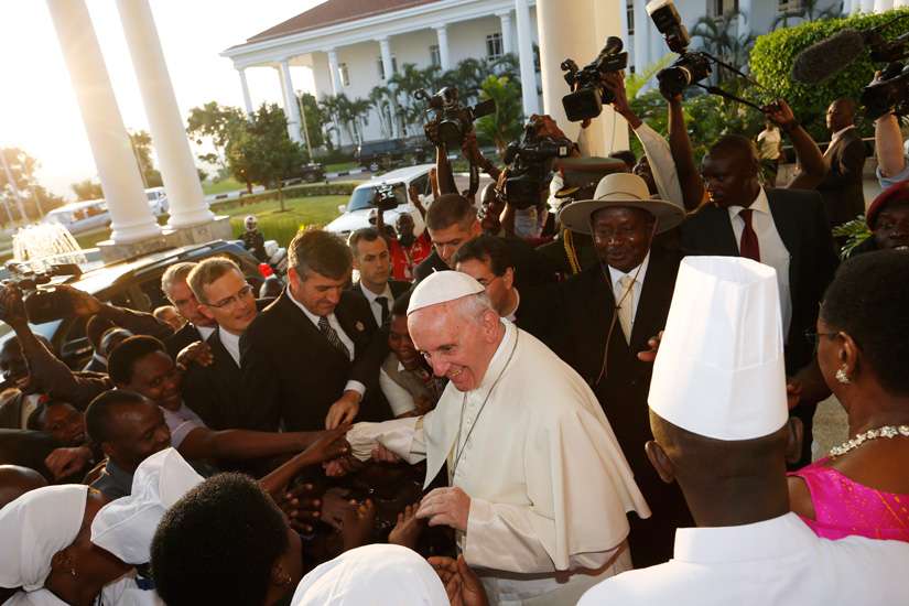 Ugandans give pope exuberant welcome as he urges unity
