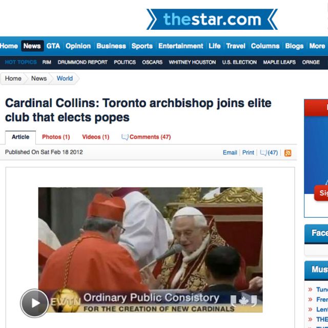 Torontonians show great interest in Collins’ step up in the Church