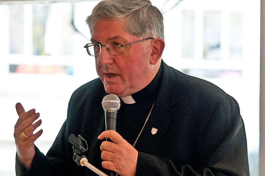 Archbishop Collins testifying at conscience rights hearing