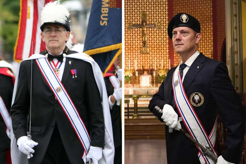 Knights of Columbus saying goodbye to ceremonial cape and chapeau