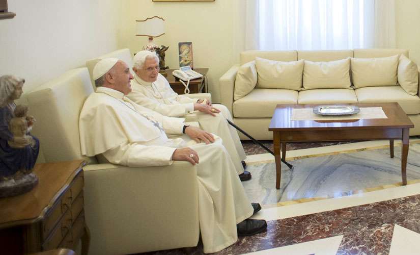 Papal summer: Benedict heads for hilltop villa, Francis visits