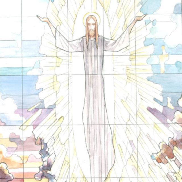 Stained glass finishes Jesus’ story