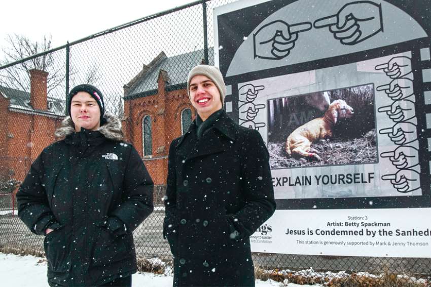 Young Ukrainians have cross to bear