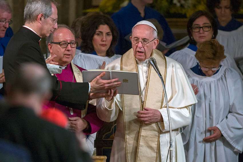 Humility is first step to unity, Pope says during visit to Anglican parish.