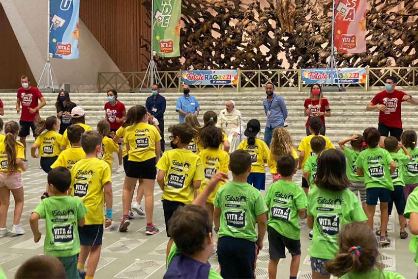 Pope Francis makes surprise visit to summer camp