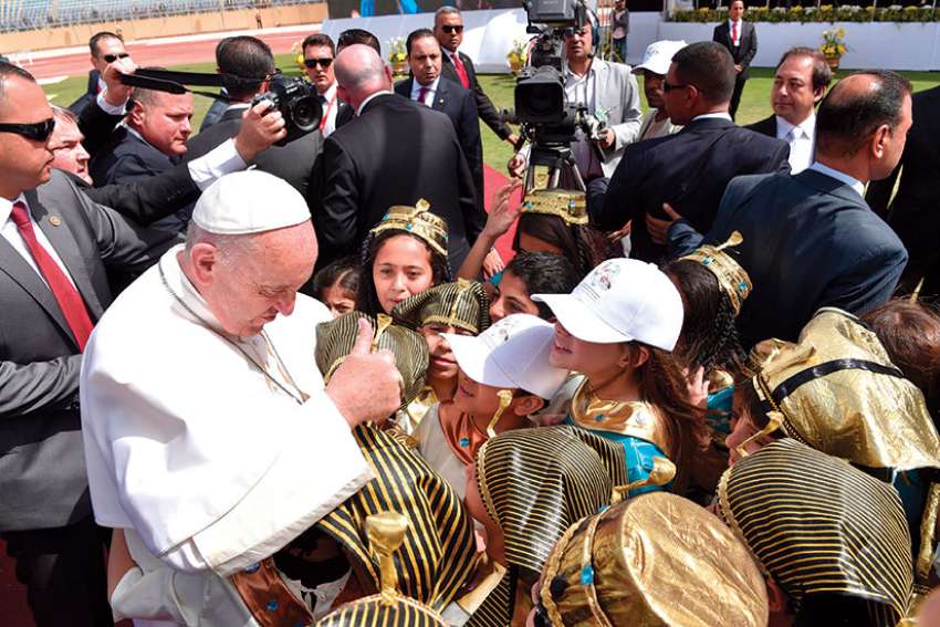 Pope makes a push for solutions to global issues in Egyptian visit