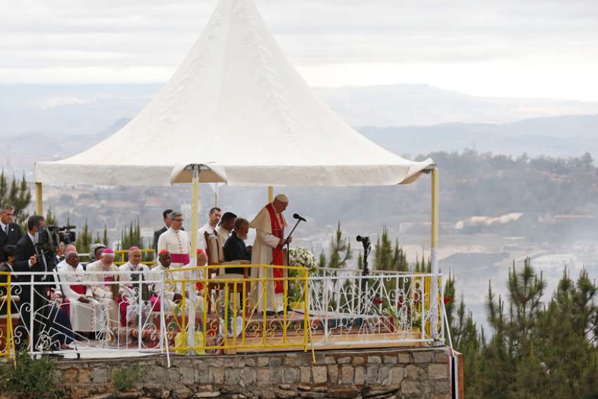 Pope Francis prays for Madagascar's working poor