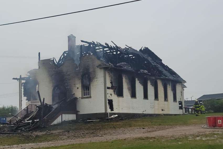 Arson claims historic Alberta church