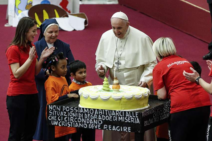Pope Francis celebrates 82nd birthday with pediatric patients