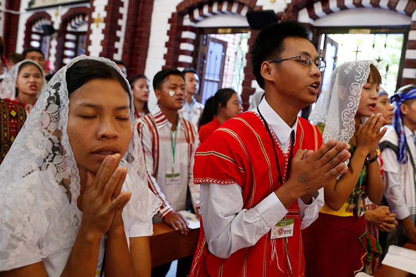 Shout not with your voices, but with your lives, Pope tells Myanmar youth