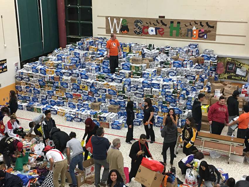 Food drive aiming for scary heights
