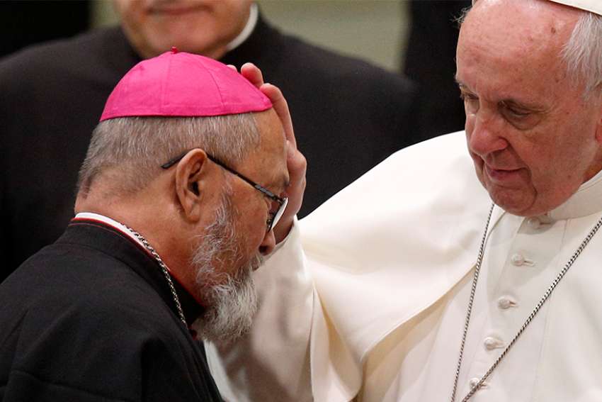 Guam archbishop under investigation for sex abuse greets Pope at general audience