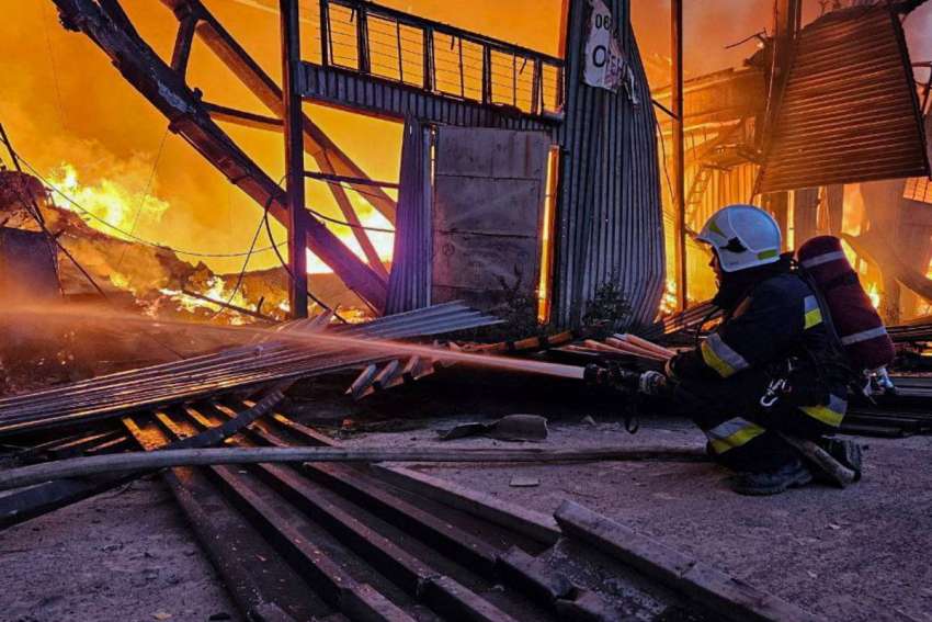 Russian drones destroy Caritas warehouse in overnight Ukraine attack, killing one