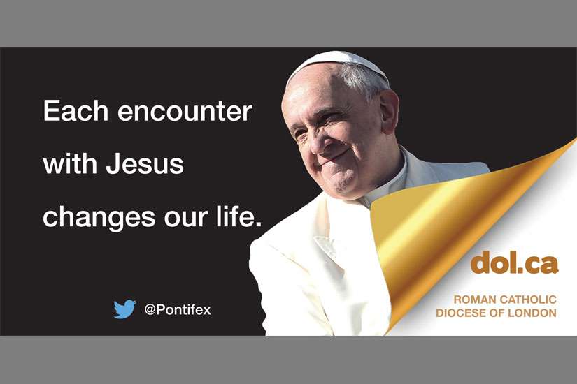 London Diocese co-opts Pope Francis to spread its prayerful message