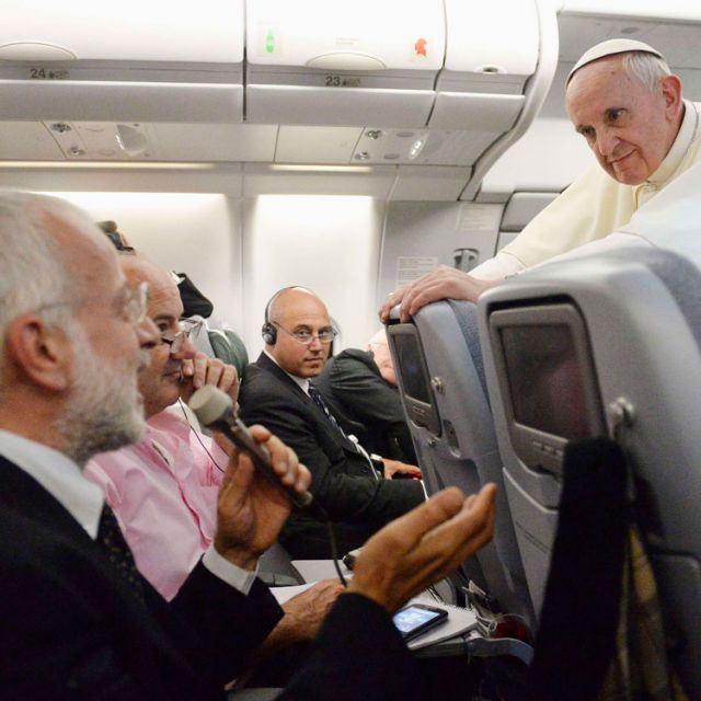 Pope answers questions about Curia reforms, gay lobby 