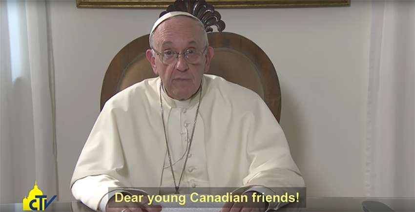 Pope Francis shares special message to Canadian youth