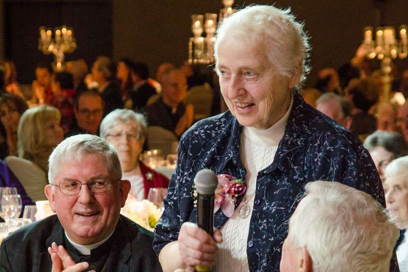Sr. Dumont accepts Catholic Missions award on behalf of all missionaries