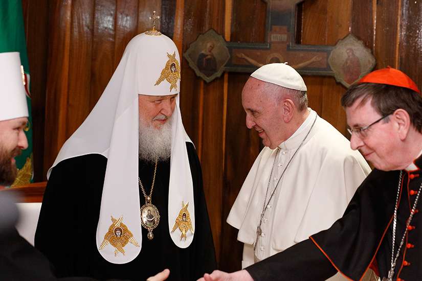 A brotherly embrace brings pope and Russian patriarch together