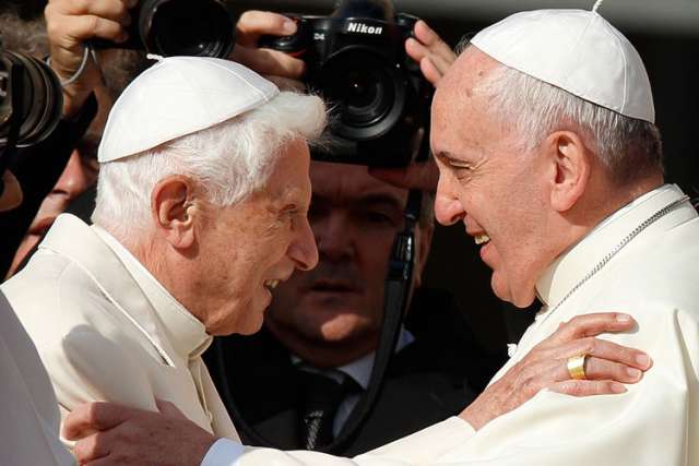 Pope Francis says Pope Benedict was a 'great pope'