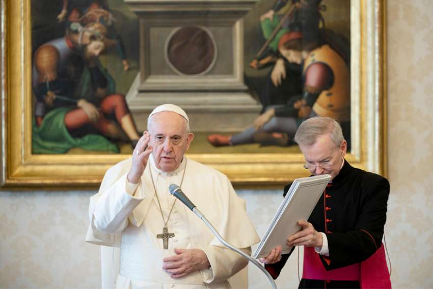 Love the church, care for society, Pope says at Wednesday audience