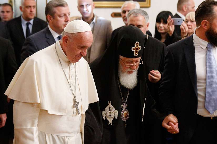 Pope, Georgian patriarch pledge to witness to Gospel as brothers