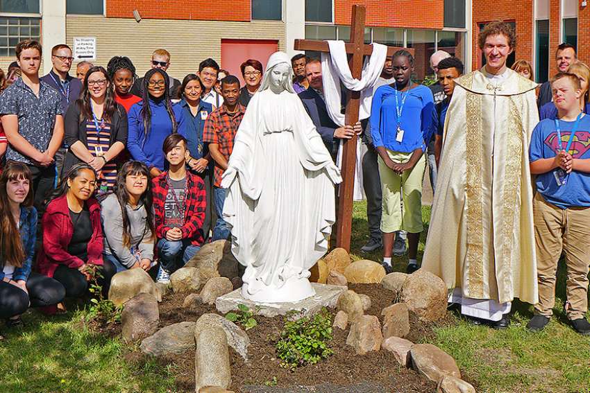 Statues of Mary and Joseph saved from the wrecking ball at Edmonton monastery