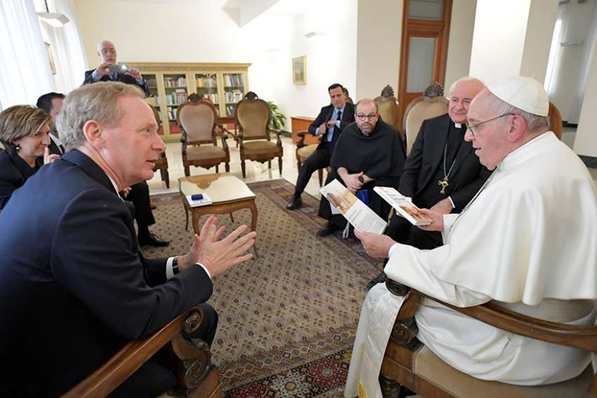 Pope Francis meets head of Microsoft to discuss ethics in technology, artificial intelligence