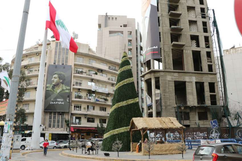 In multicultural Lebanon, Nativity scenes are common in public places