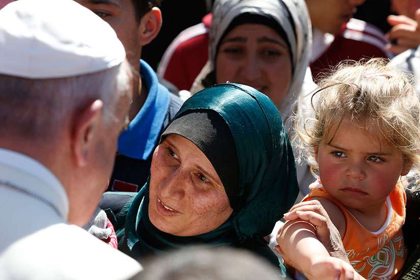 'It makes you weep,' Pope says of refugees' stories