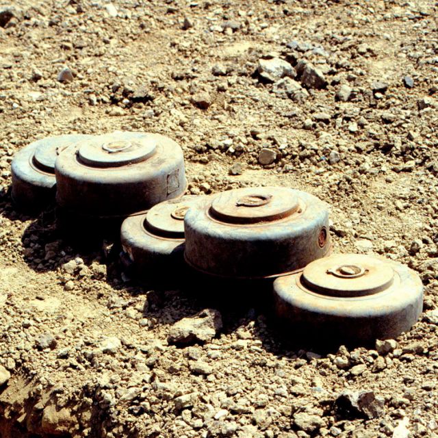 Pope encourages people fighting to rid world of land mines 