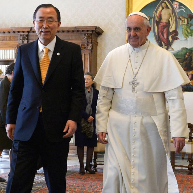 Pope, U.N. head meet, discuss crises in Syria, Korean peninsula 