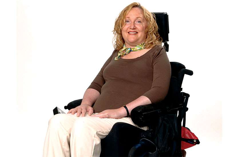 An angel in a 300-pound mechanical chair