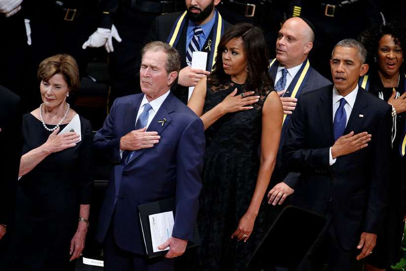 Crowds gather in churches, parks, plazas to remember Dallas officers