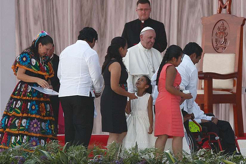 In southern Mexico, Pope warns against diminishing importance of family